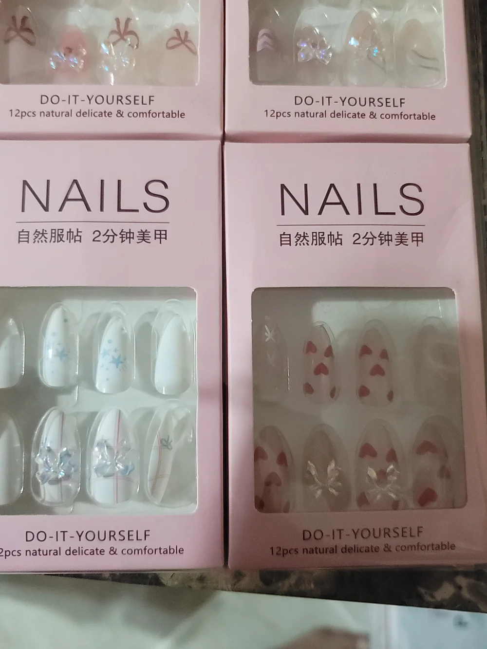 Press On Nail Set Bundle - Pink & White Designs